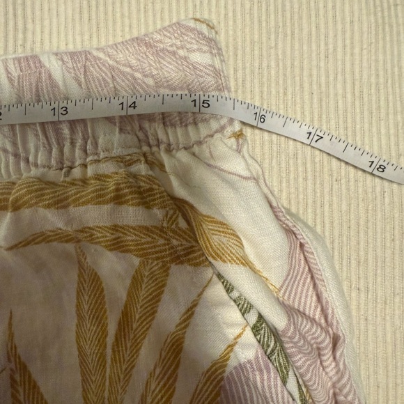 Tahari Linen Wide Leg Pants with Leaf Print - Picture 6 of 8